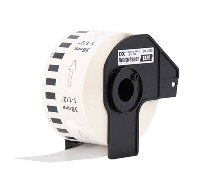 PREMIUM TAPE - Ruban papier continu compatible Brother DK2225 - Blanc - 38 mm (1.5