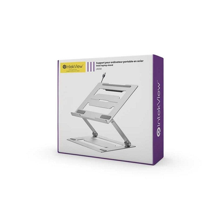 IntekView - Support à ordinateur portable de table inclinable et ajustable en hauteur avec concentrateur USB (LR200)