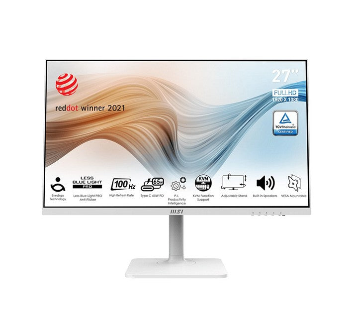 Écran professionnel blanc MSI Modern MD272XPW de 27 po - USB-C - FHD - 100 Hz (MODERN MD272XPW)