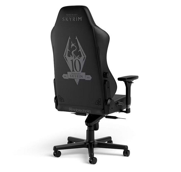 noblechairs The Elder Scrolls V: SKYRIM 10TH ANNIVERSARY EDITION HERO Series Gaming Chair - 330 lbs - Black - 4D Armrests - Faux Leather - Aluminium base (NBL-HRO-PU-ERE)
