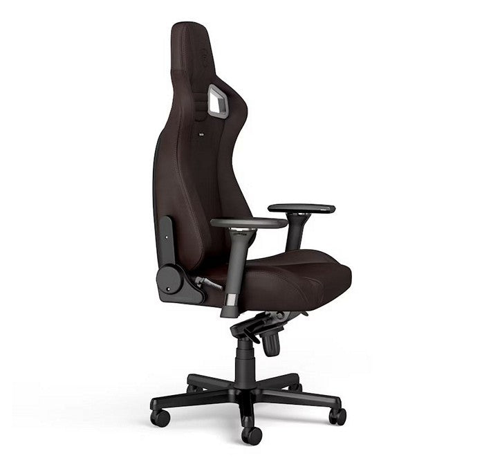 noblechairs EPIC Gaming Chair - 265 lbs - Java with Red Stitching - 4D Armrests - High-Tech Faux Leather - Aluminium base (NBL-PU-JVE-001)