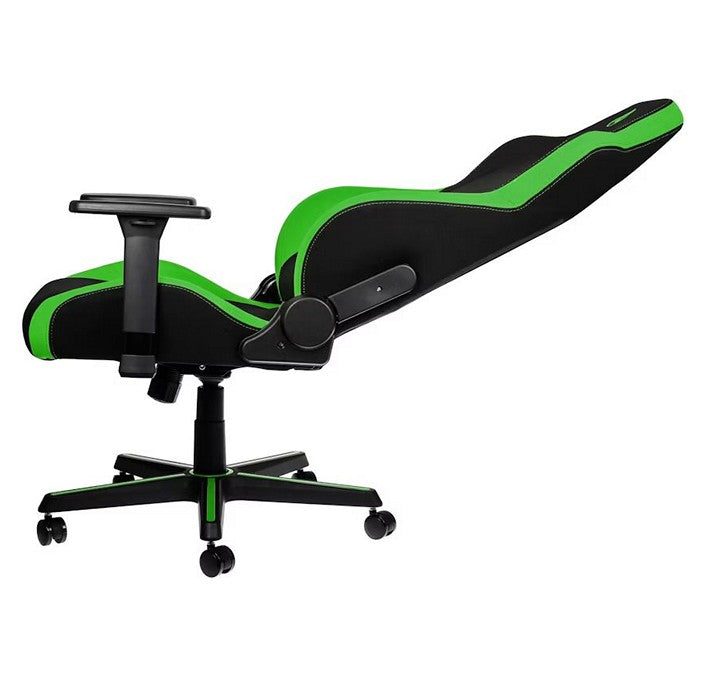 Nitro Concepts S300 Black and Green Gaming Chair - 300 lbs - Black and Green Fabric - 3D Armrests - Fabric - Nylon base (NC-S300-BG)