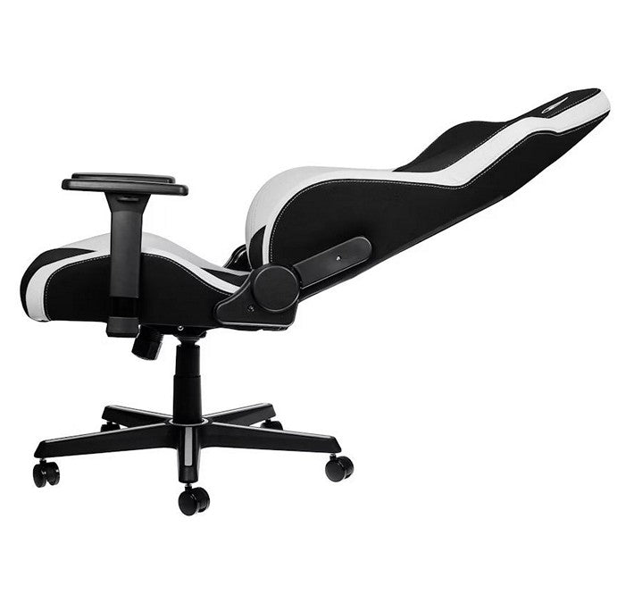 Nitro Concepts S300 Black and White Gaming Chair - 300 lbs - Black and White Fabric - 3D Armrests - Fabric - Nylon base (NC-S300-BW)