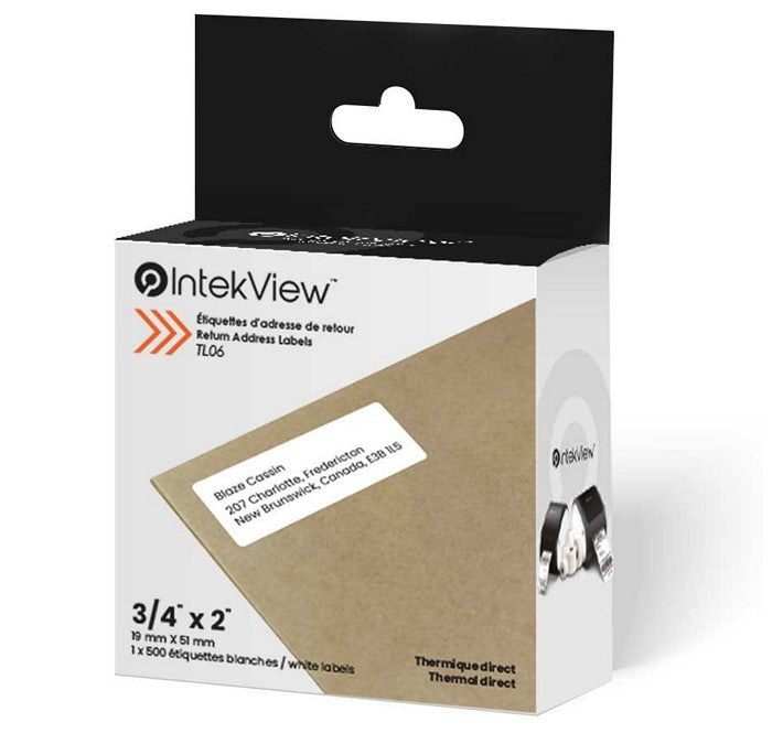 IntekView TL06 Return Labels, Compatible DYMO 30330, 19 x 51mm, 500 Labels (TL06)