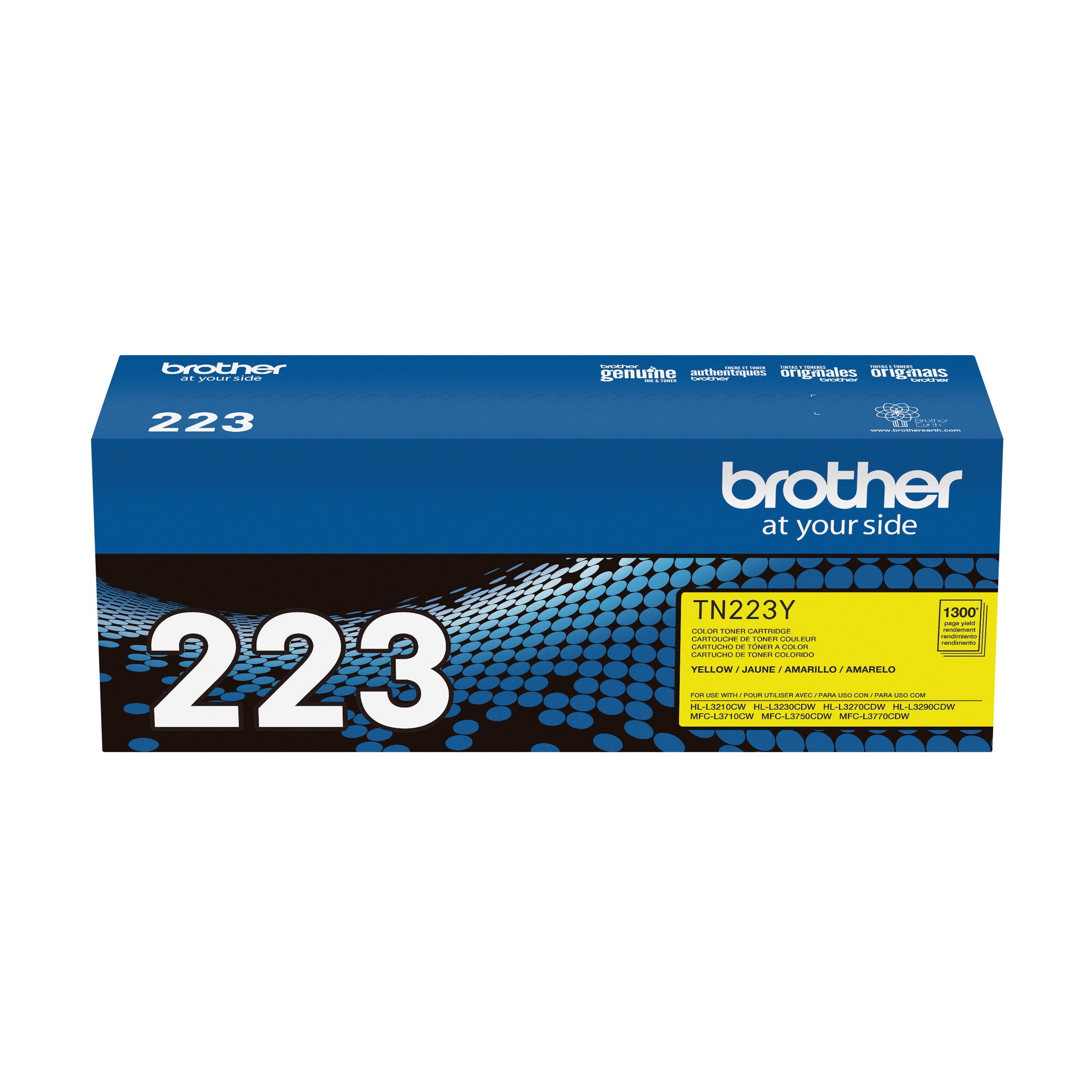 Cartouche de toner jaune Brother TN223Y authentique à rendement standard