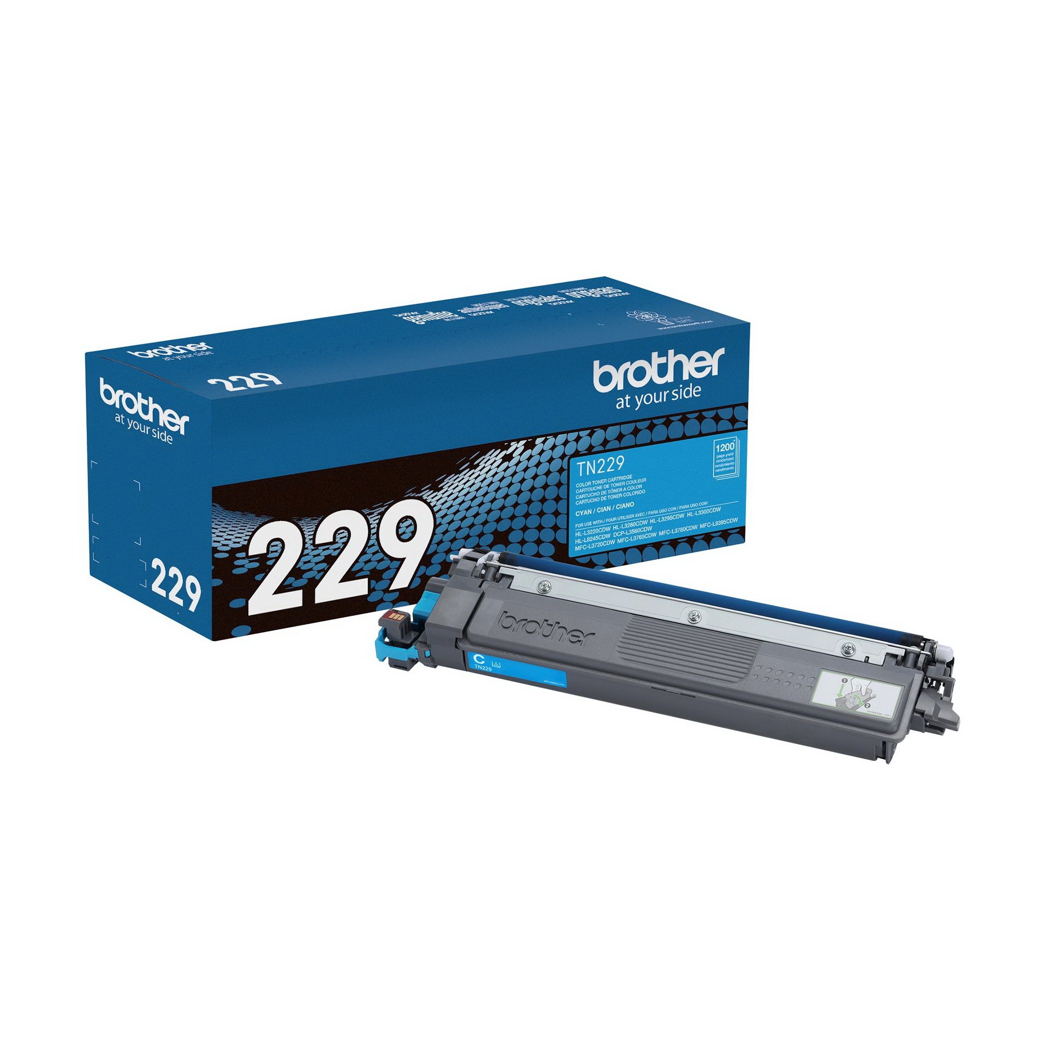 Cartouche de toner cyan Brother TN229C authentique à rendement standard