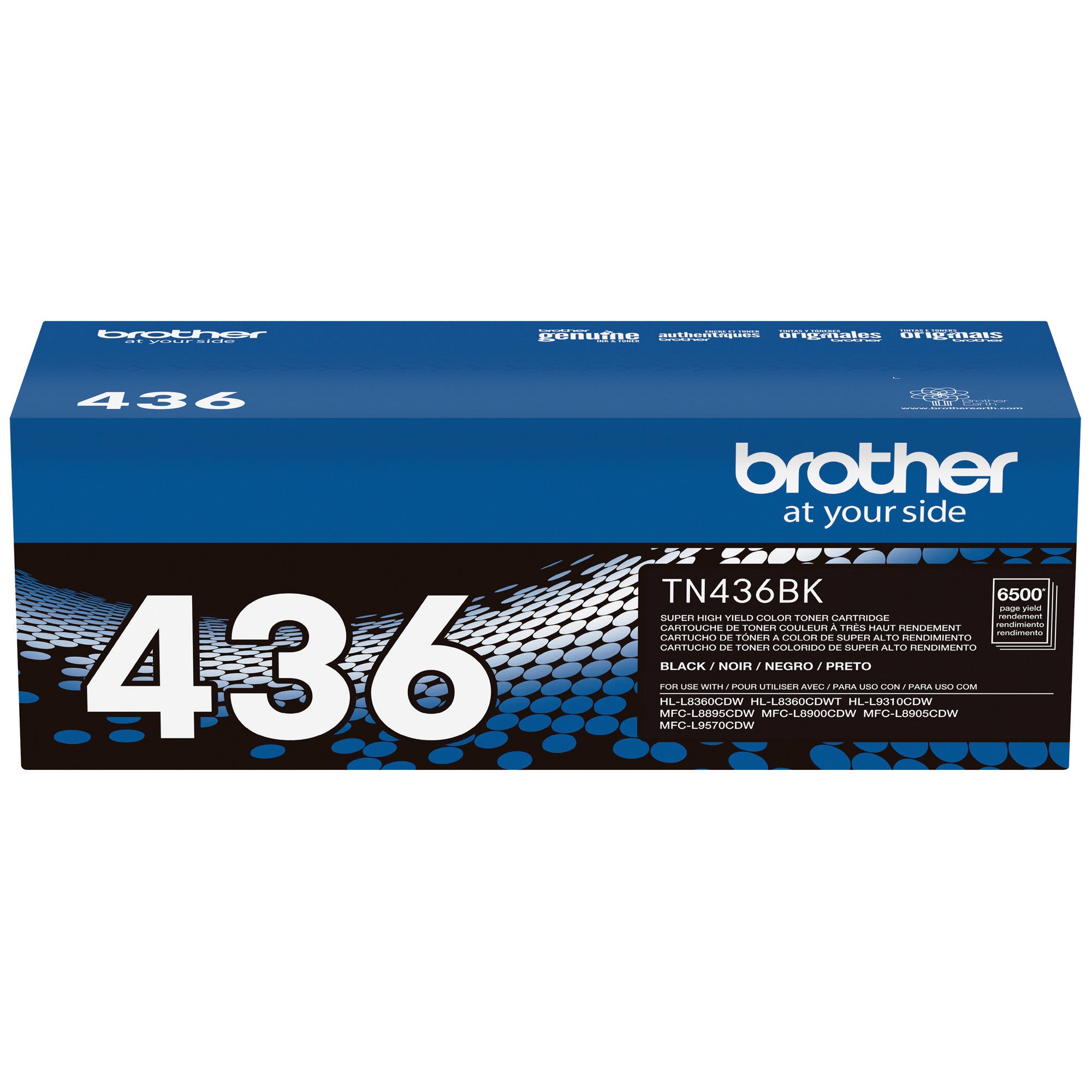 Cartouche de toner noir Brother TN436BK authentique à très haut rendement