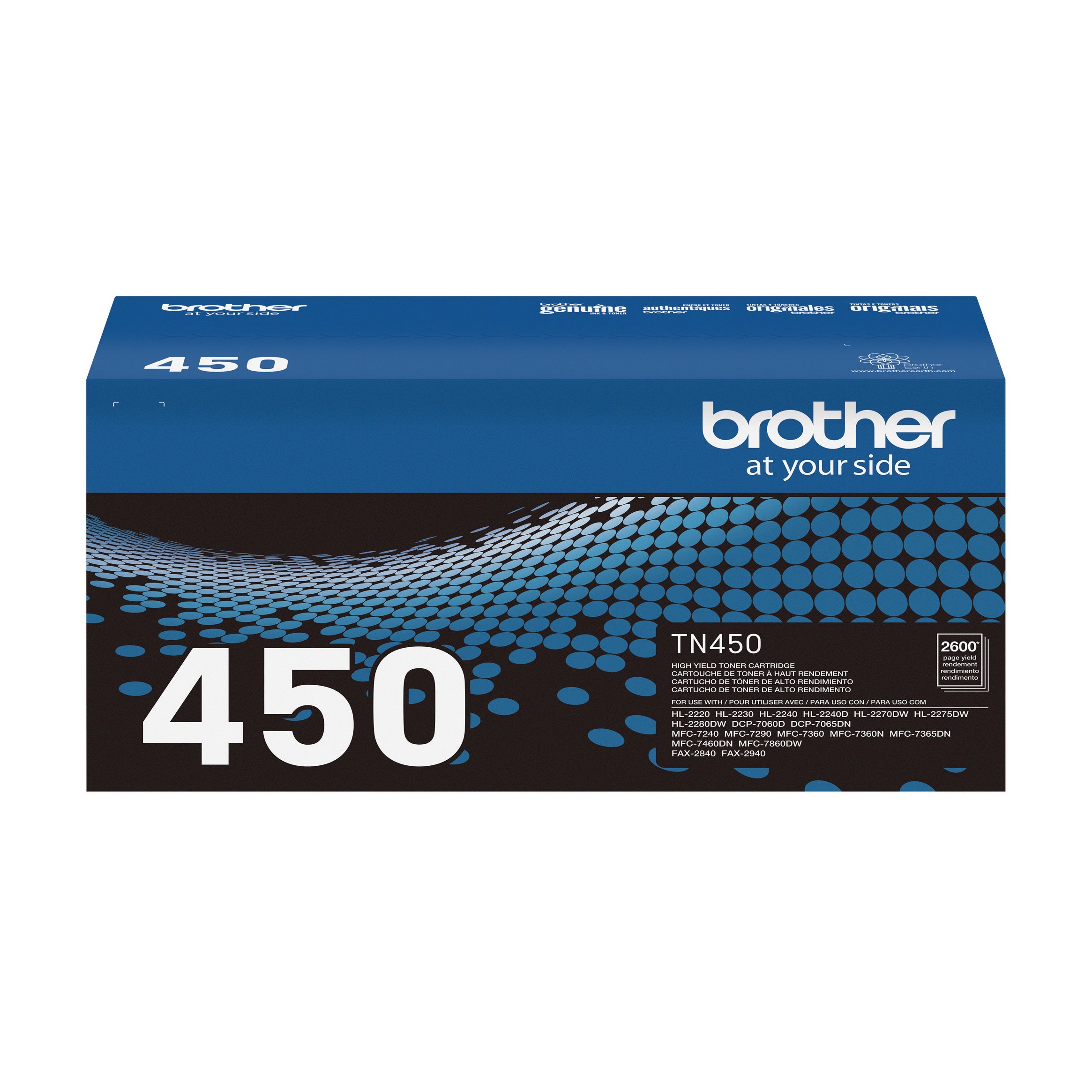 Cartouche de toner noir Brother TN450 authentique à haut rendement