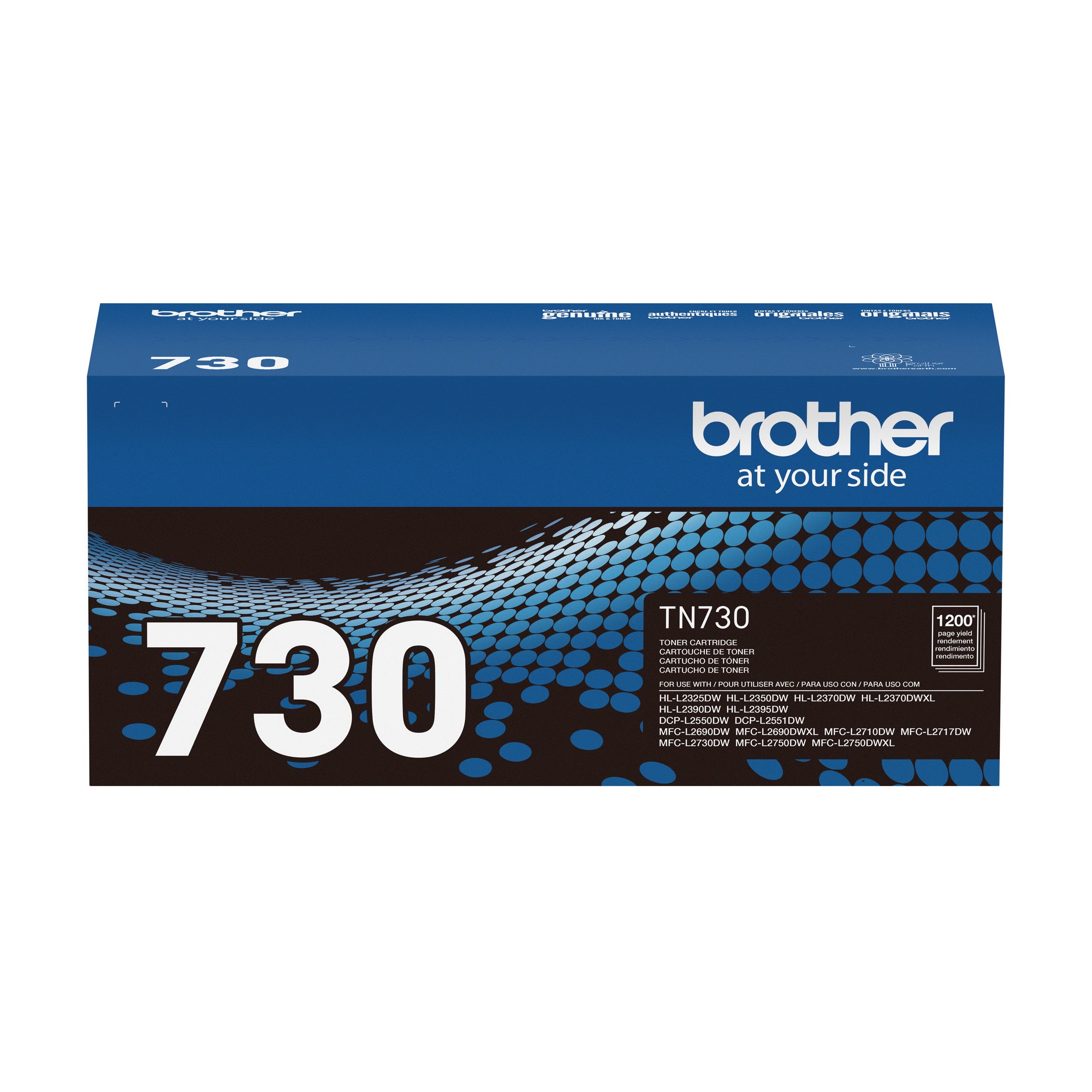 Cartouche de toner noir Brother TN730 authentique à rendement standard