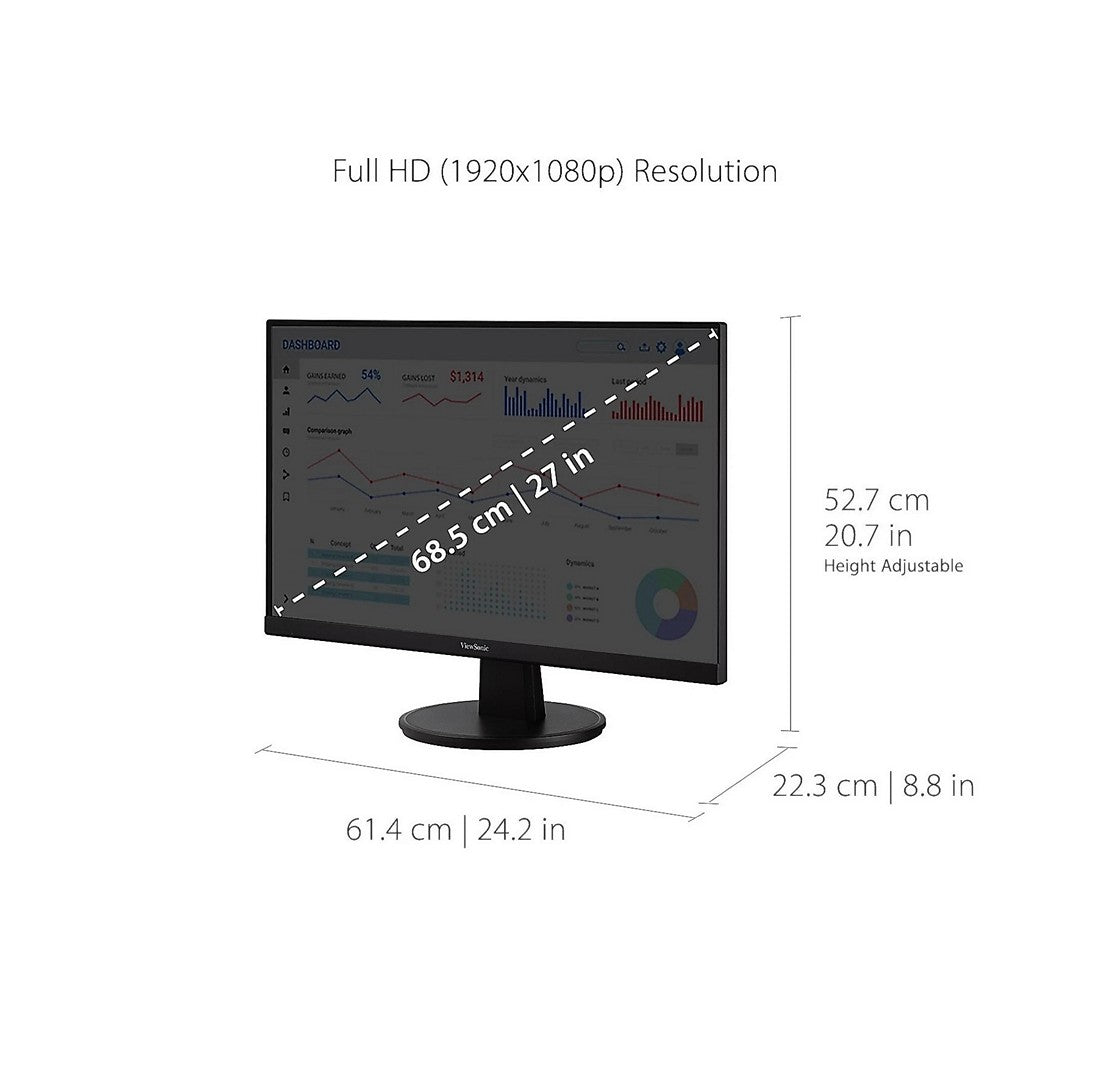 Écran ViewSonic VA2747-MHJ de 27 po - FHD - 100 Hz - AMD FreeSync - Ergonomique (VA2747-MHJ)