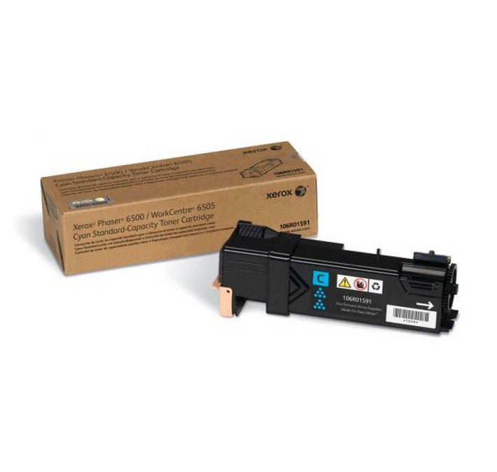 Cartouche de toner cyan à capacité standard Xerox 106R01591 pour imprimante Xerox Phaser 6500