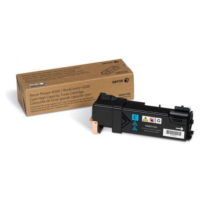 Cartouche de toner cyan à haute capacité Xerox 106R01594 pour imprimante Xerox Phaser 6500