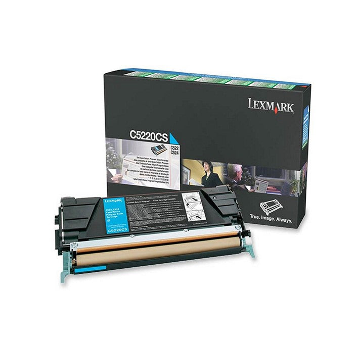 Cartouche de toner cyan Lexmark C5220CS pour imprimante Lexmark C522 et C524