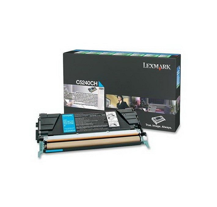 Cartouche de toner cyan Lexmark C5240CH à haute capacité pour imprimante Lexmark C524