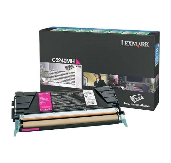 Cartouche de toner magenta Lexmark C5242MH à haute capacité pour imprimante Lexmark C524