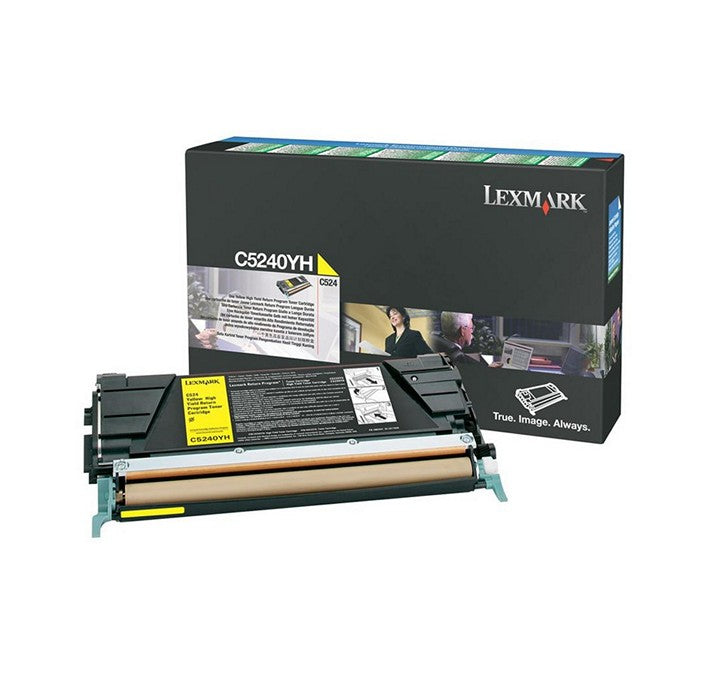 Cartouche de toner jaune Lexmark C5240YH à haute capacité pour imprimante Lexmark C524