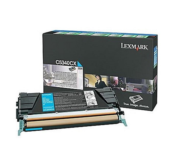 Cartouche de toner cyan Lexmark C5342CX à extra haute capacité pour imprimante Lexmark C534