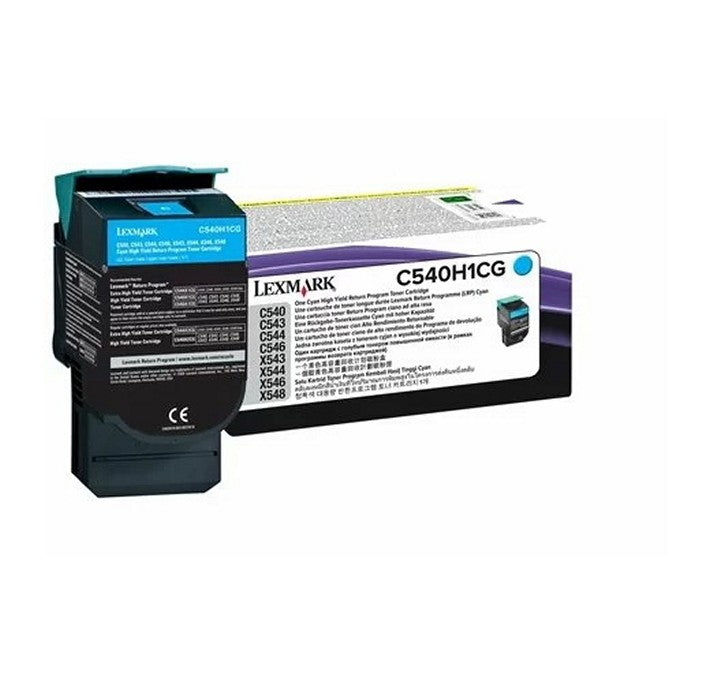 Cartouche de toner cyan Lexmark C540H2CG à haute capacité pour imprimante Lexmark C540