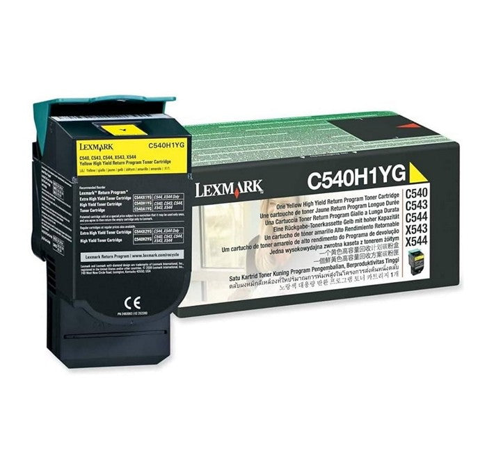 Cartouche de toner jaune Lexmark C540H1YG à haute capacité pour imprimante Lexmark C540