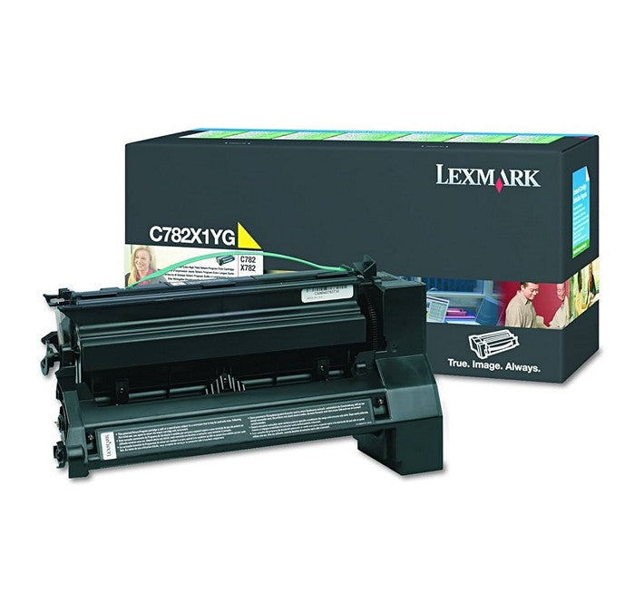 Cartouche de toner jaune Lexmark C782X1YG à extra haute capacité pour imprimante Lexmark C782