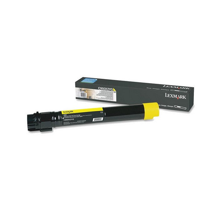 Cartouche de toner jaune Lexmark C950X2YG à extra haute capacité pour imprimante Lexmark C950