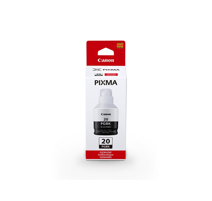 Bouteille d'encre noir Canon GI-20 de 170 ml pour imprimante Canon PIXMA MegaTank G5020