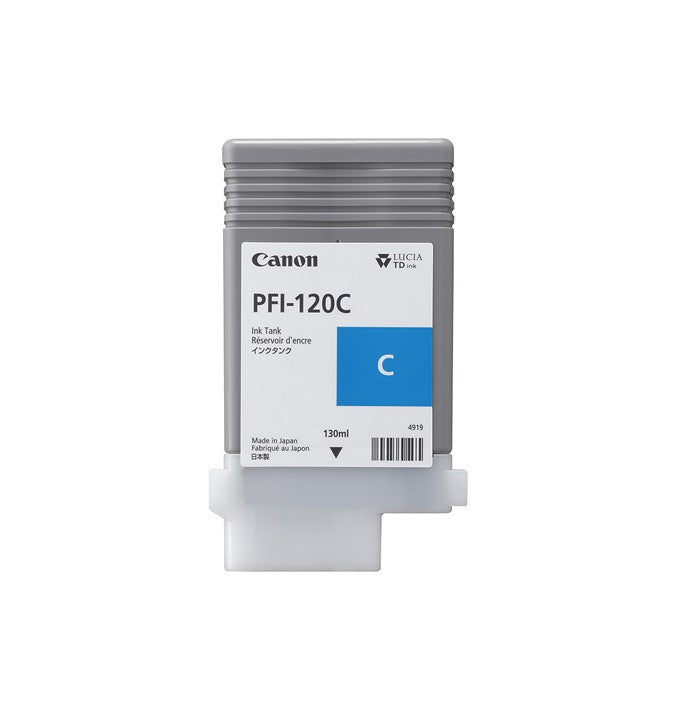 Cartouche d'encre cyan Canon PFI-120 de 130 ml pour imprimante Canon imagePROGRAF TM-200