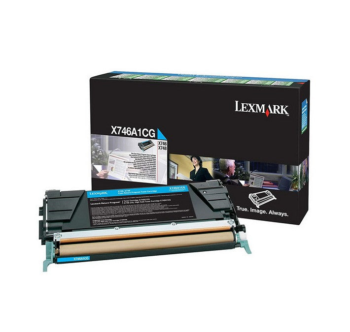 Cartouche de toner cyan Lexmark X746A1CG pour imprimante Lexmark X746 et X748
