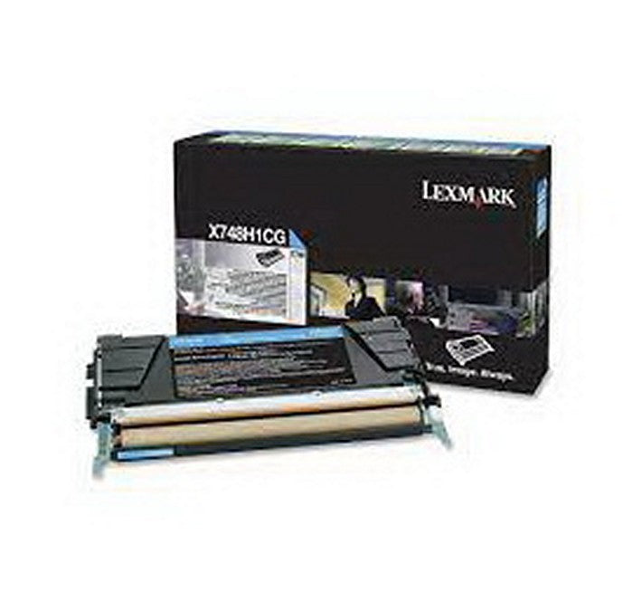 Cartouche de toner cyan Lexmark X748H1CG à haute capacité pour imprimante Lexmark X748