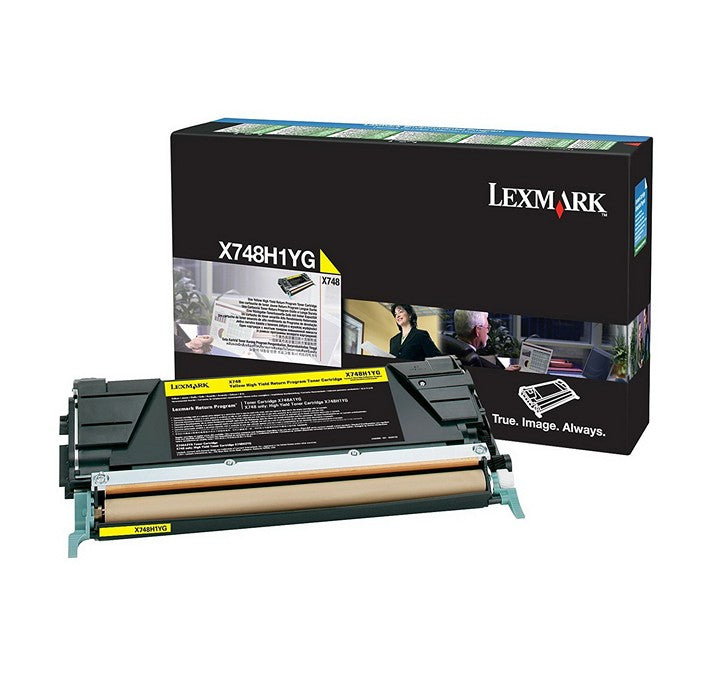 Cartouche de toner jaune Lexmark X748H1YG à haute capacité pour imprimante Lexmark X748