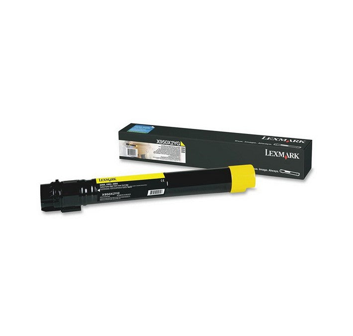 Cartouche de toner jaune Lexmark X950X2YG à extra haute capacité pour imprimante Lexmark X950