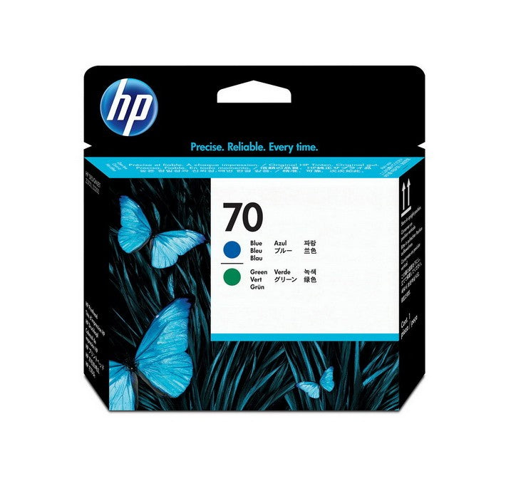 Tête d'impression DesignJet HP 70 bleu et vert