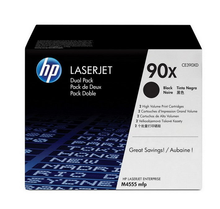 Ensemble de 2 cartouches de toner LaserJet HP 90X noir authentique à haute capacité