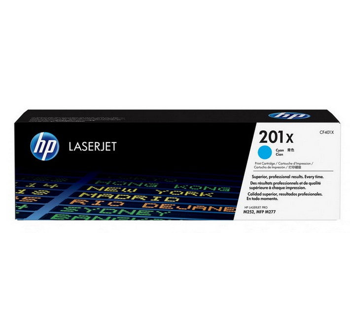 Cartouche de toner LaserJet HP 201X cyan authentique à haute capacité