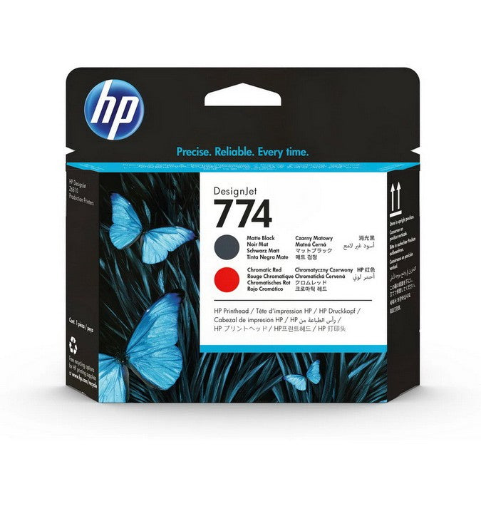 Tête d'impression DesignJet HP 774 noir mat et rouge chromatique authentique