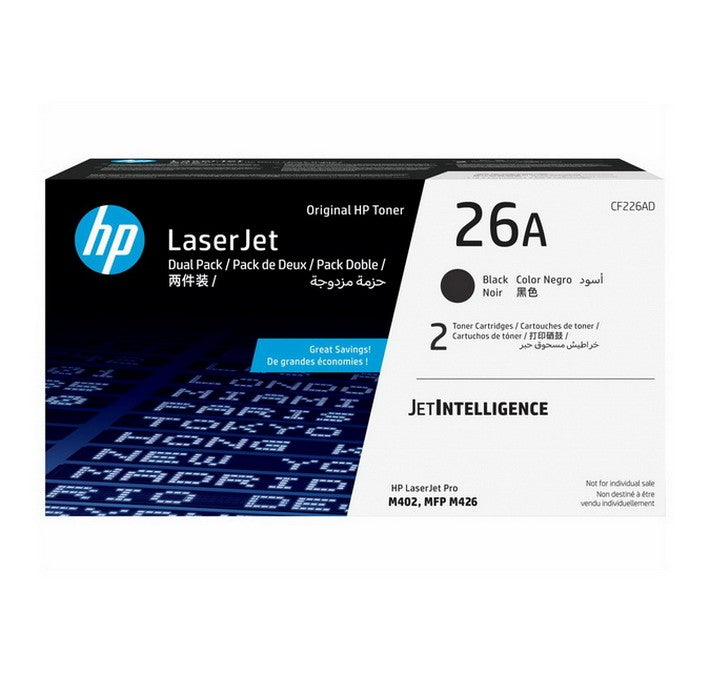 Ensemble de 2 cartouches de toner LaserJet HP 26A noir authentique